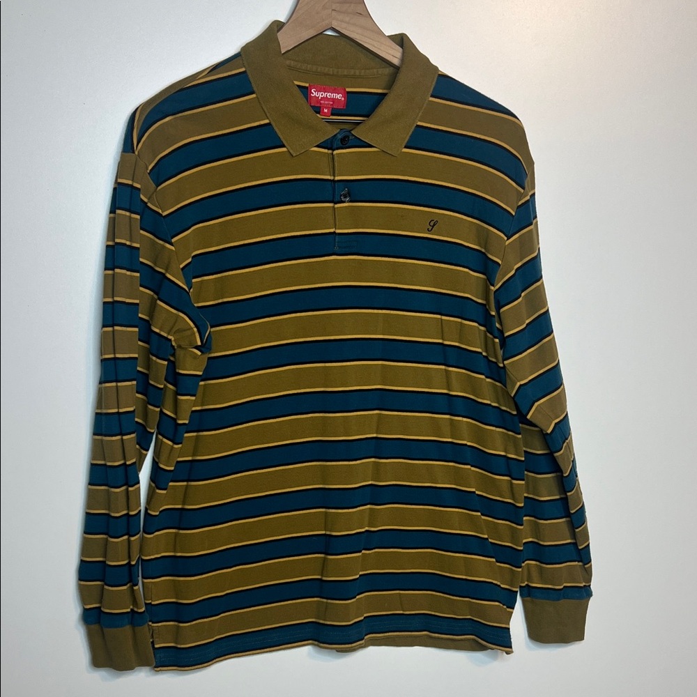 Supreme striped long sleeve polo